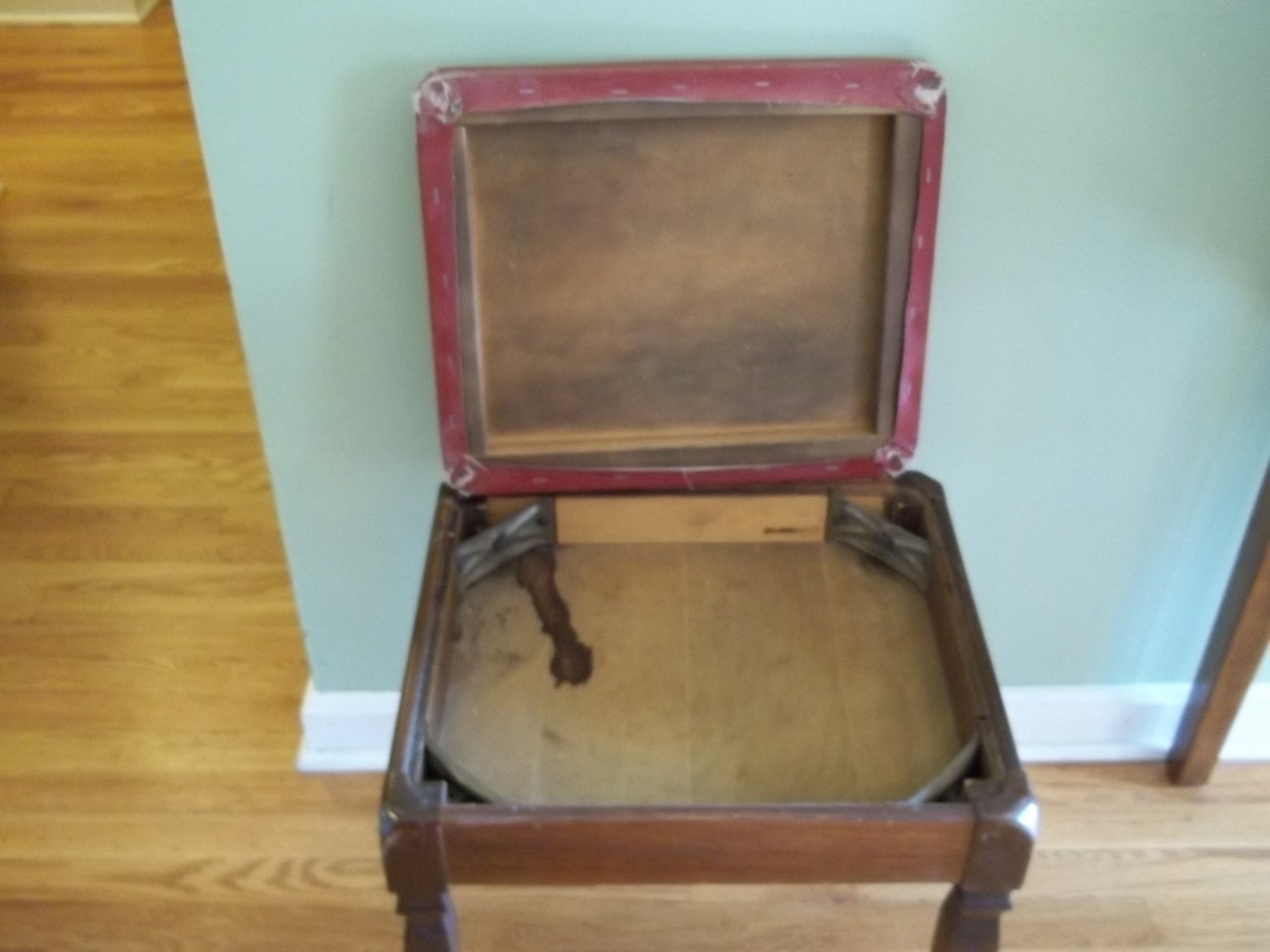 Vintage Singer Sewing Machine Bench or Stool Red With Storage Etsy