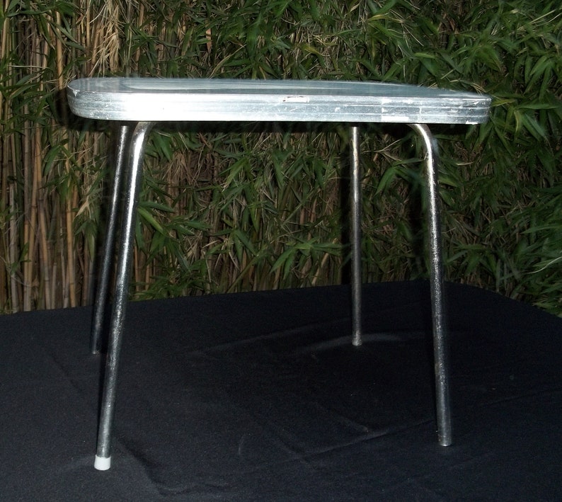 Vintage Mid Century Chrome and Vinyl Play Table and Chair set Etsy