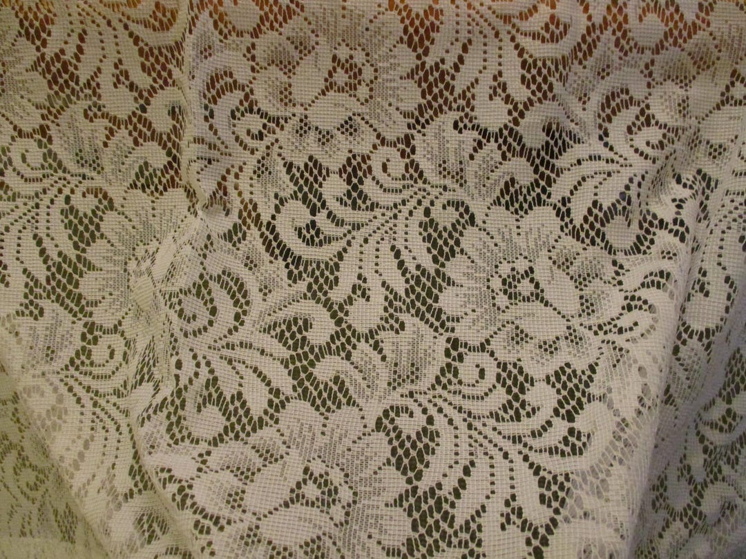 Vintage Single Lace Panel Denise Hofmann Laces All Over Flowers Scrolls ...