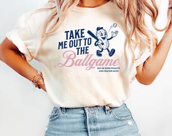 Cute Baseball Mama Shirt Pink and Navy, Trendy Ballpark Mom Tee, Girl Mom Game Day Top, Comfort Colors 1717
