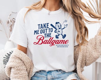 Take Me Out To The Ballgame Retro Baseball Mom Tee, Vintage Style Ballpark Mom Game Day Shirt, Cute Baseball Gifts, Comfort Colors 1717