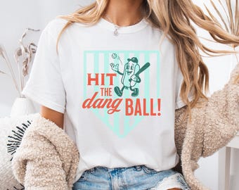 Home Plate Mascot Shirt Green and Red, Funny Baseball Tee Vintage Team Spirit, Retro Ballpark, Comfort Colors 1717