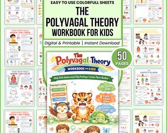 Polyvagal-Theorie Arbeitsblätter für Kinder | Emotionale Regulation & SEL Bewältigungsfähigkeiten Arbeitsbuch Printables