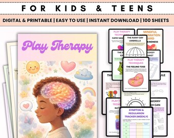 Spieltherapie Arbeitsblätter für Kinder | Bewältigungsfähigkeiten & SEL-Aktivitäten | Ratgeber Printables PDF