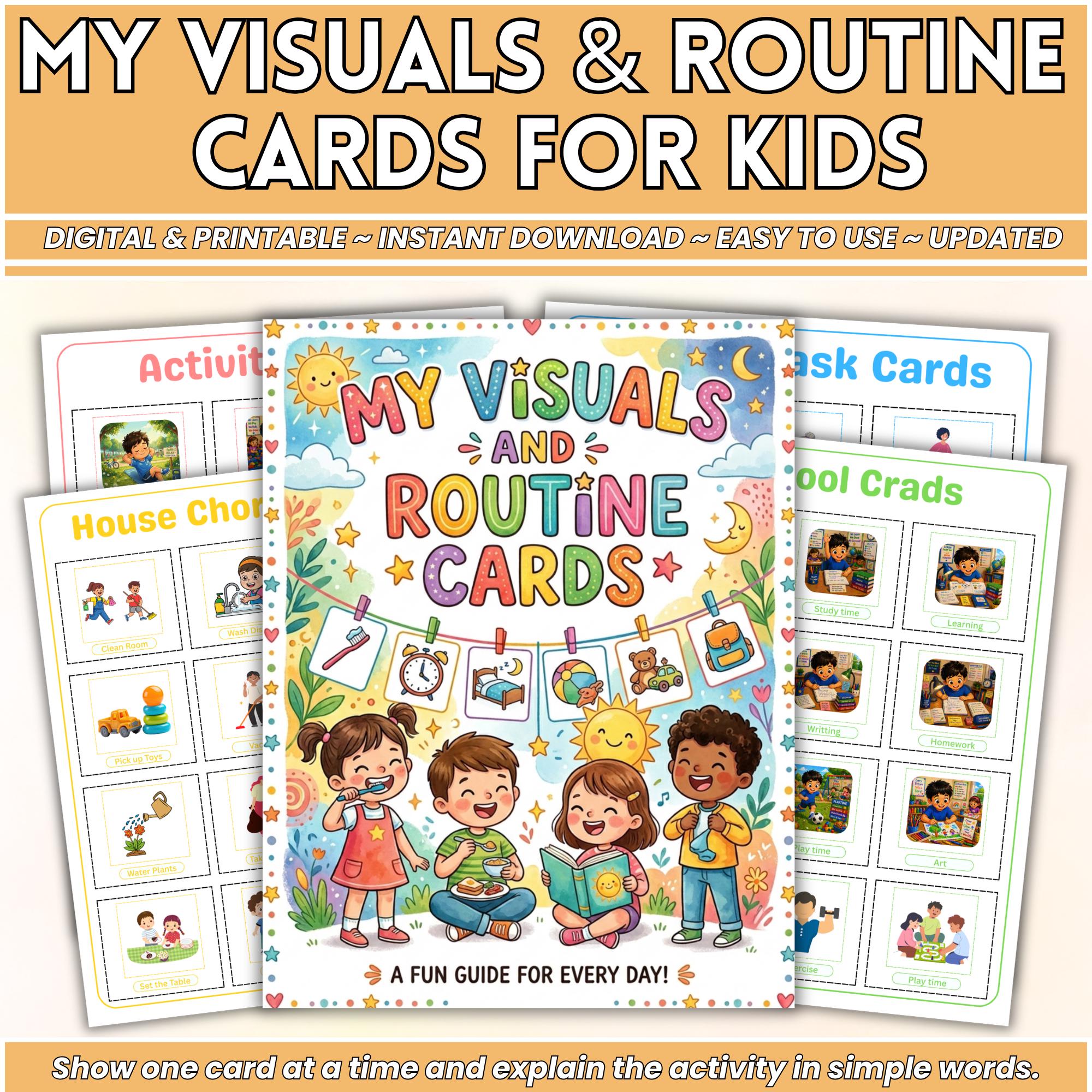 Editable Routine Cards for Kids | Daily Schedule & Chore Chart ...