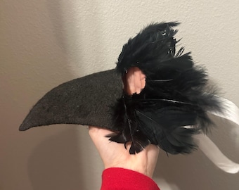 Premade Crow / raven therian mask. NOT LINED!!!  (willing to modify.)