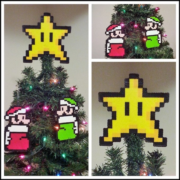 Perler Bead Christmas Santa Ornaments Etsy
