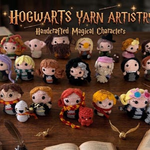Harry Potter Crochet Doll, Amigurumi Keychain, Hermione Ron Dobby Hagrid Plush, Mini Handmade Gift, Wizard Toy, Choose Character