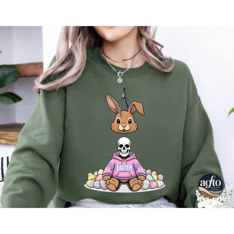 Creepy Easter Bunny Skull PNG, Gothic Horror Shirt Design (digital ...