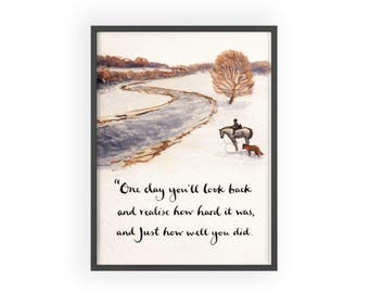 Framed Charlie Mackesy Print, Boy Mole Fox Horse Watercolor Poster