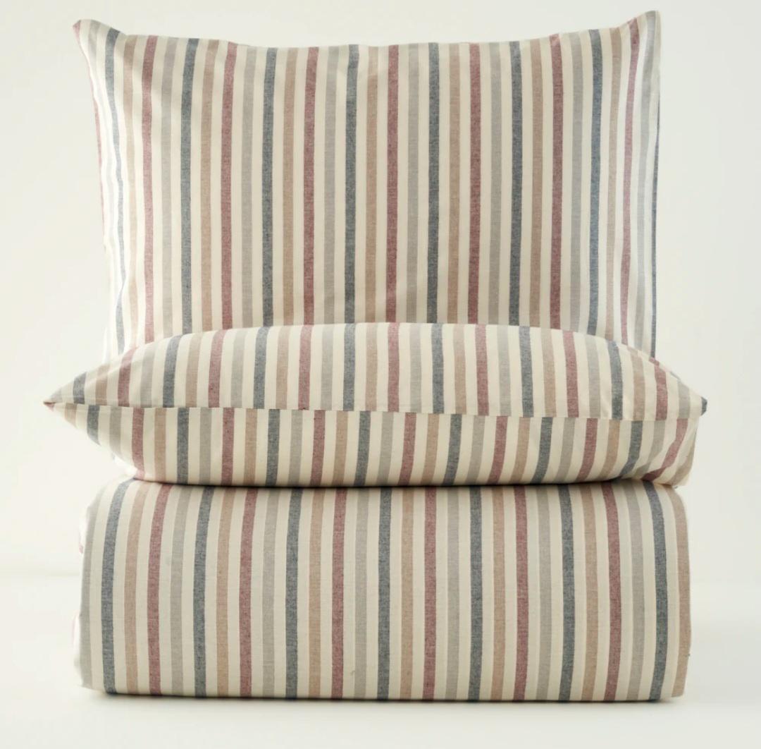 Housse de couette et deux taies percale de coton (240 x 220 cm) Yucca Orange - Linge de lit