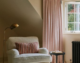 100% Woven Cotton Yarn-Dyed Stripe Blackout Curtain - Classic Farmhouse Rustic Drapery Panel