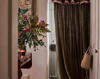 Handgemaakt verduisterend gordijn van gewassen katoen en linnen – Rustic Boho Farmhouse