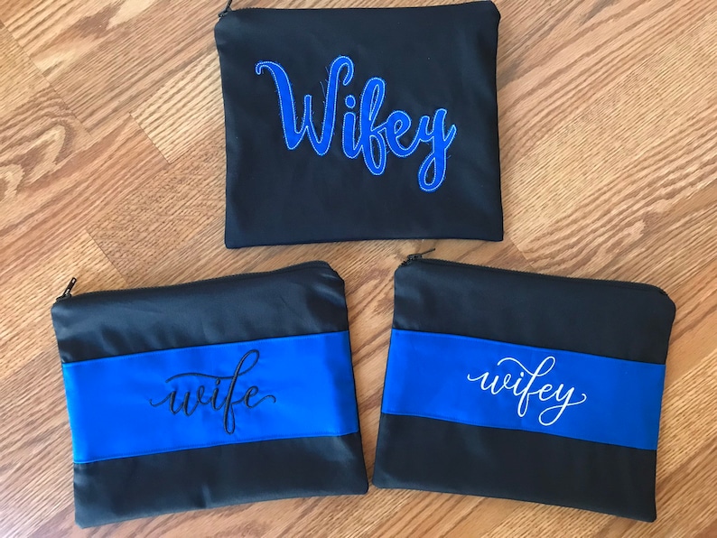 police wife gift Police wife zippered bag wifey zipper bag LEOW gift police wife thin blue line