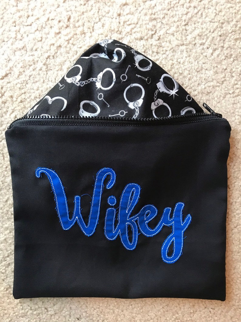 police wife gift Police wife zippered bag wifey zipper bag LEOW gift police wife thin blue line