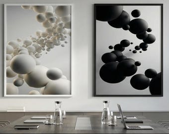 Digitales Wandkunst, Schwarz-Weiß, Wanddeko, Wohnzimmer, Schlafzimmer, Büro, Flur