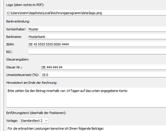 Rechnungsprogramm für kleine Unternehmen