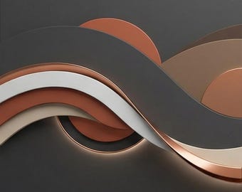 Dieses dreiteilige Kunstwerk verbindet klare Geometrie mit organischer Bewegung