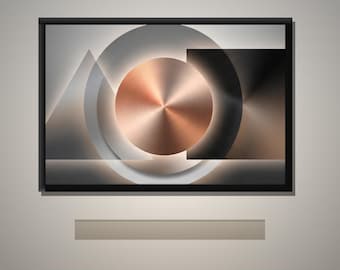Kupfer & Geometrie – Abstrakte Wandkunst (60×40 cm)