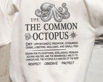 Octopus Hoodie for ocean lover gift for octopus lover sweatshirt for ocean lover hoodie for beach lover pullover for beach lover