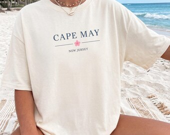 Cape May Shirt New Jersey Beach Tee Coastal Graphic Women Gift Vacation Summer Shore Preppy Souvenir T-Shirt NJ Beach Town Outfit vacation