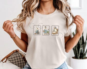 Goose Stamp Art T-shirt | Comfort Colors Dye Effect