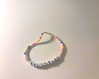Salty Soul Beaded Bracelet | Colorful Seed Bead Bracelet | Coastal Aesthetic Bracelet | Handmade Ocean Vibes Gift