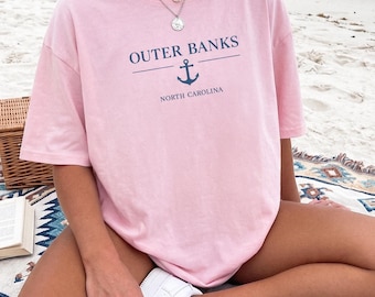 Outer Banks Shirt North Carolina Beach Tee OBX Souvenir Gift Women Summer Vacation Shirt Coastal Graphic Tee Beach Gift Idea for Her