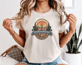 Saguaro National Park Vintage Tee, Desert Cactus T-shirt | Retro Southwestern Design