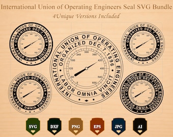 International Union of Operating Engineers Seal SVG Bundle, IUOE emblem svg, Union of Operating Engineers logo, Cricut & Silhouette Cut File