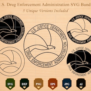 DEA Seal SVG, Drug Enforcement Administration Emblem, U.S. Justice Department Vector, Dea Eagle Badge, Cricut CNC Laser Cut File