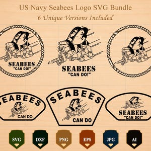 US Navy Seabees SVG Bundle, Can Do Emblem, Military Veteran Logo (Digital Download)