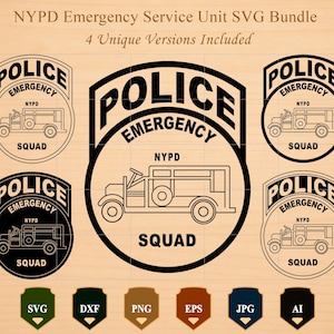 Paquete de archivos SVG de la Unidad de Servicios de Emergencia del Departamento de Policía de la Ciudad de Nueva York, Emblema de la Unidad de Servicios de Emergencia del NYPD en formato SVG, ESU, archivo de corte para Cricut y Silhouette