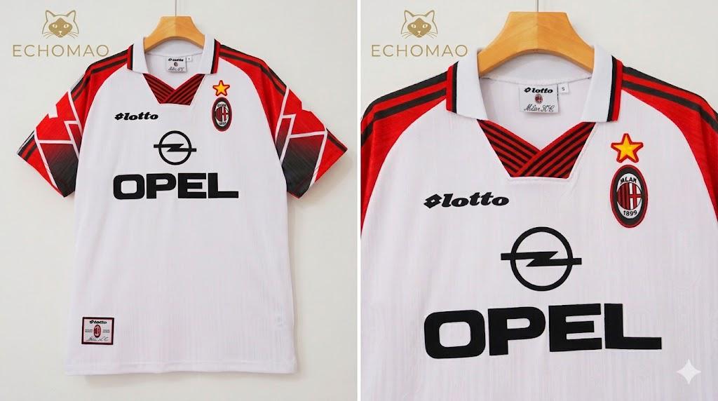 AC Milan 1997-1998 Retro Football Jersey: Opel Lotto Kit -XXL - Etsy