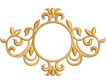 Ottoman Round Frame Symmetrical Embroidery Design (Digital Download)