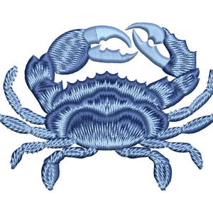 Blue Sea Crab Embroidery Design for Coastal Projects (Digital Download)