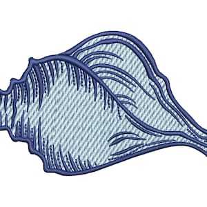 Sea Snail Shell Embroidery Design and Tropical Seashell Pattern (Digital Download)
