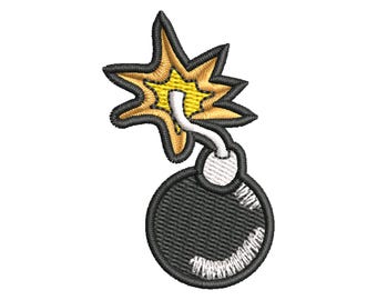 Cartoon Bomb Explosion Embroidery Design (Digital Download)