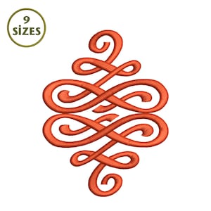 Diseño de bordado de pergamino infinito otomano (descarga digital)