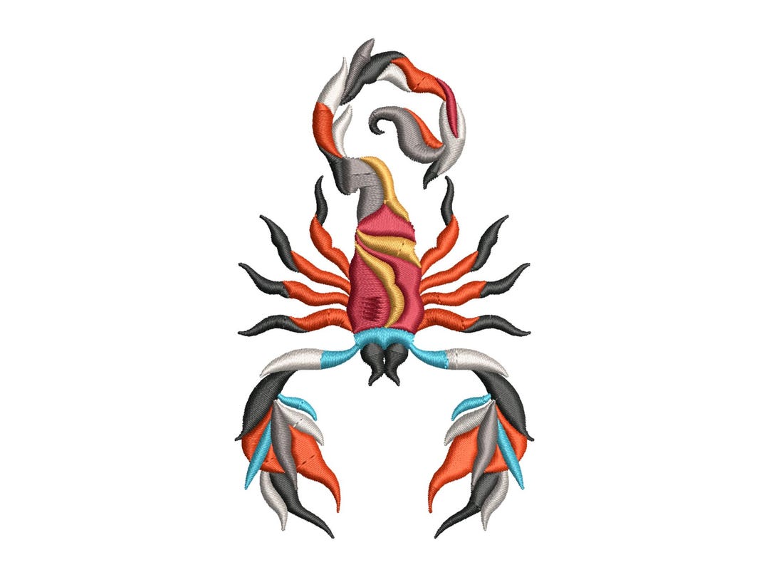 Scorpion Embroidery Design Detailed Animal Machine Embroidery Pattern ...