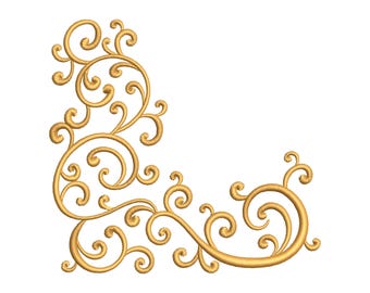 Ottoman Corner Scroll Ornament Embroidery Design (Digital Download)