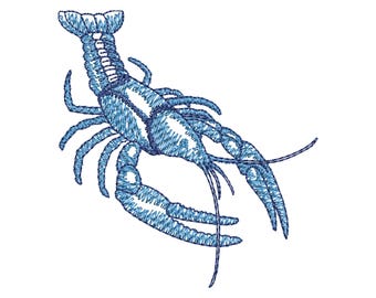 Blauer Hummer Stickdatei Sea Life Stickdatei