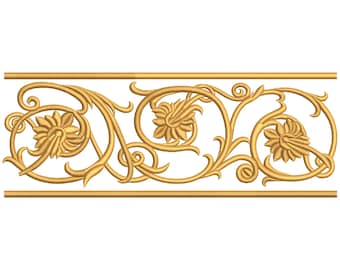 Ottoman Floral Scroll Border Embroidery Design (Digital Download)