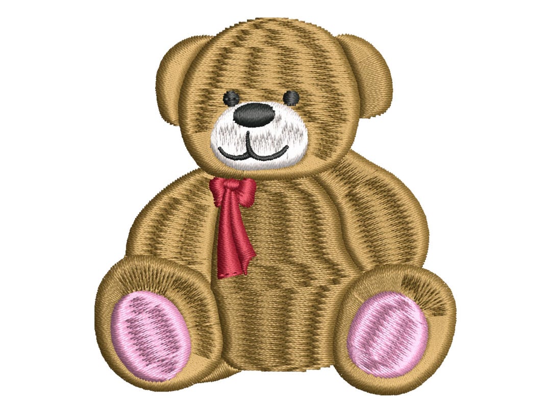 Teddy Bear With Ribbon Embroidery Design Baby Nursery Decor (digital ...