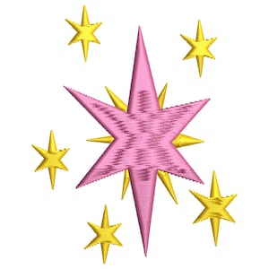 Colorful Star Cluster Embroidery Design for Celestial Decor Projects (Digital Download)