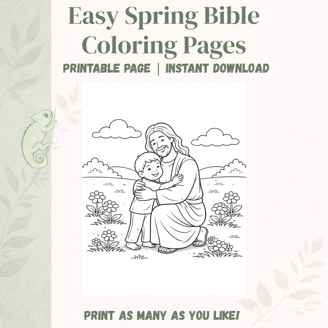50 Easy Bible Coloring Pages for Kids Printable | Christian Spring ...