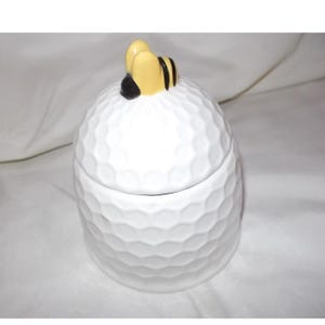 Golf Ball Honey Pot with Bumblebee Lid and Wooden Dipper Newclassic Enterprise
