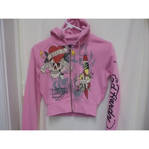 Pink Ed Hardy Hoodie - Etsy