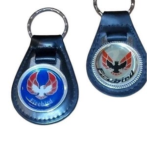 Pontiac Firebird Trans Am vintage avec logo en cuir - Bleu. Un seul exemplaire disponible.