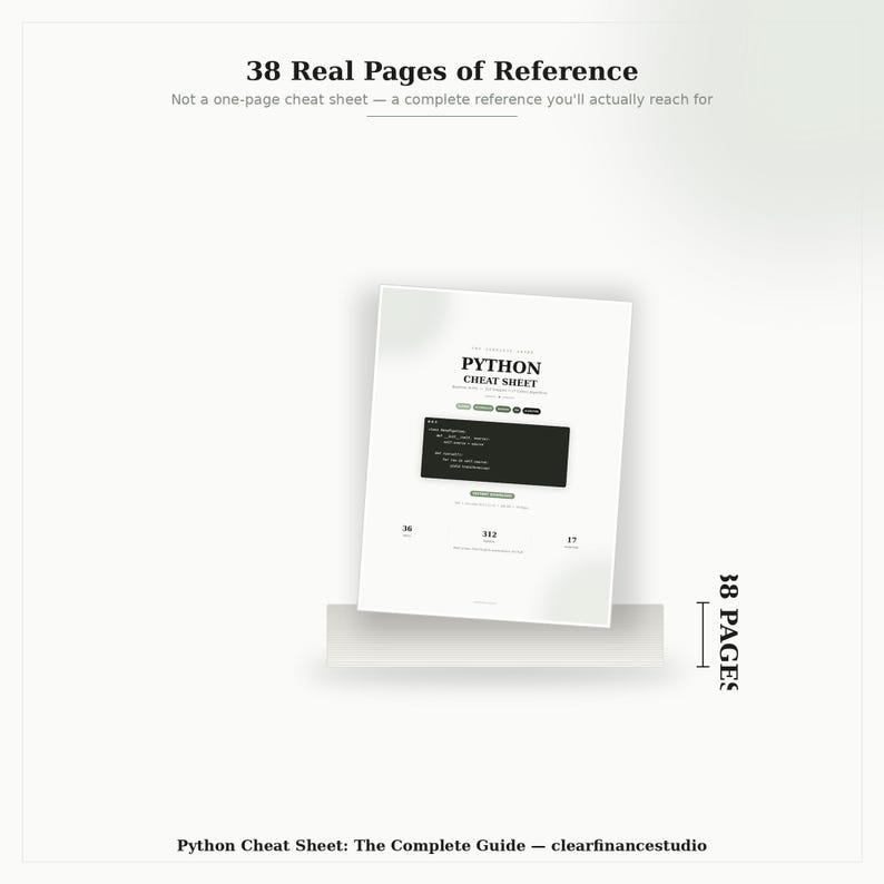 Guía rápida de Python: La guía completa / PDF imprimible de 38 páginas / Referencia de programación para principiantes y profesionales + Algoritmos / Descarga instantánea imagen 5